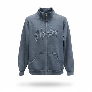 Harley Davidson Zip Hoodie Womens M Gray Full Zip Sweatshirt Casual